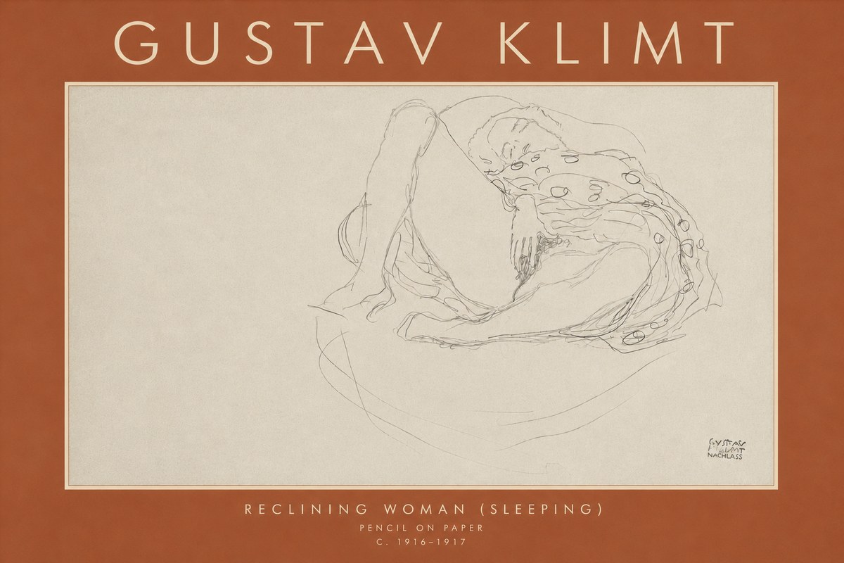 Klimt Reclining Woman (Sleeping) II No4 - Poster