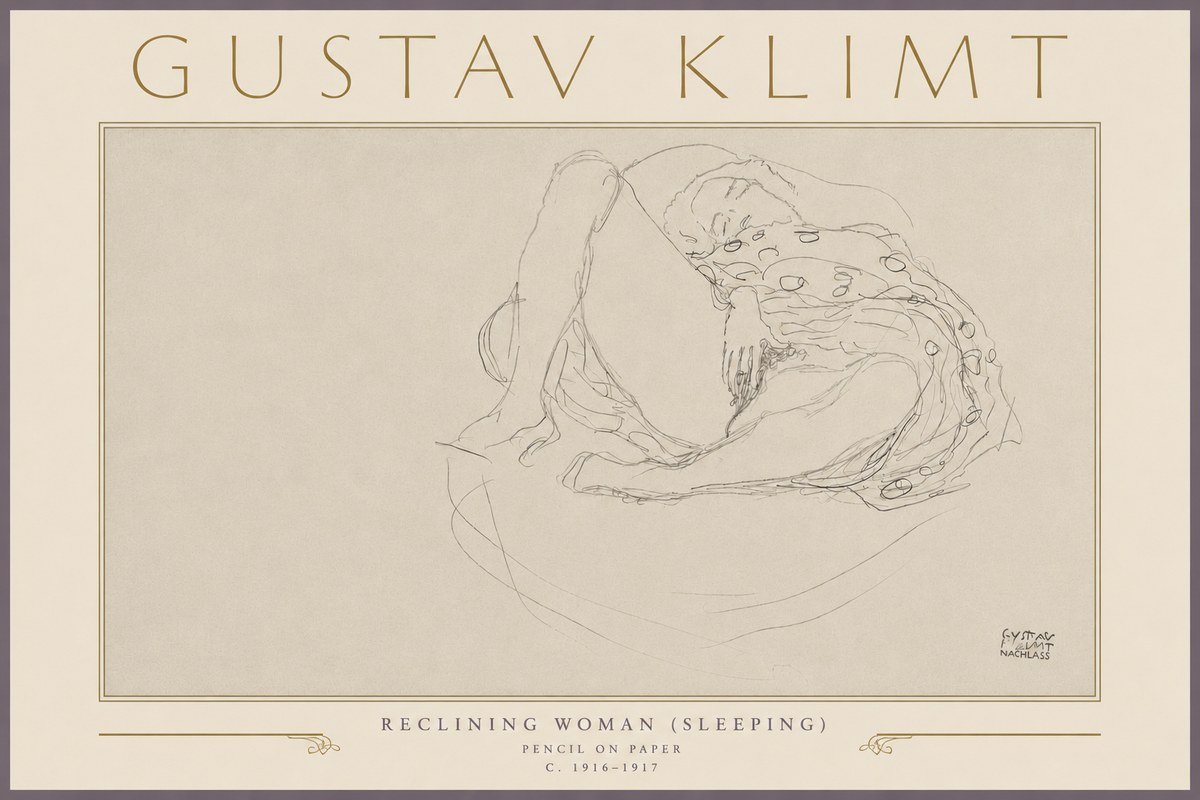 Klimt Reclining Woman (Sleeping) II No5 - Poster