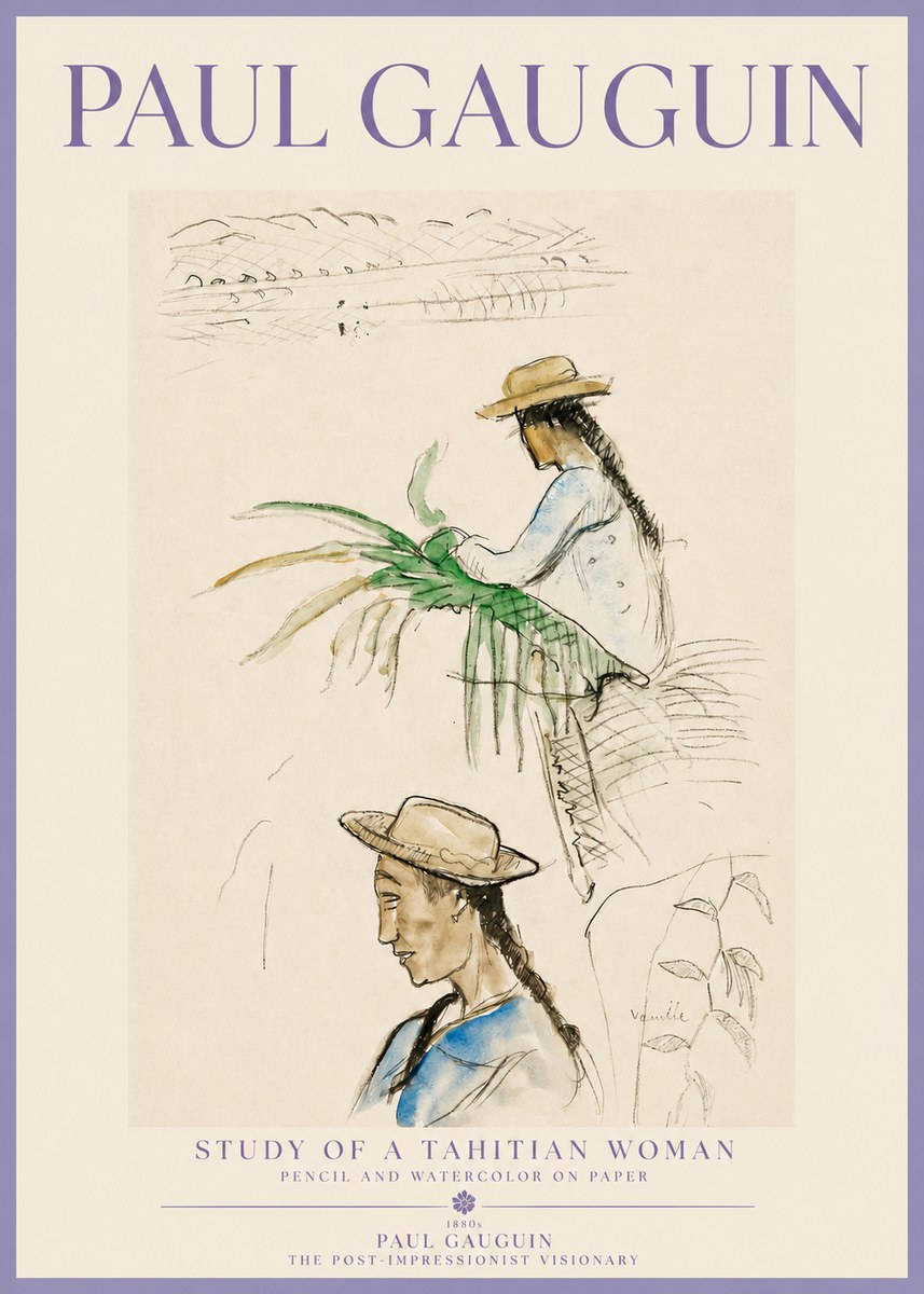 Paul Gauguin Study of a Tahitian Woman I No3 - Poster