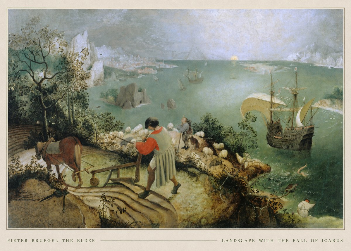 Pieter Bruegel Landscape with the Fall of Icarus I No5 - Poster