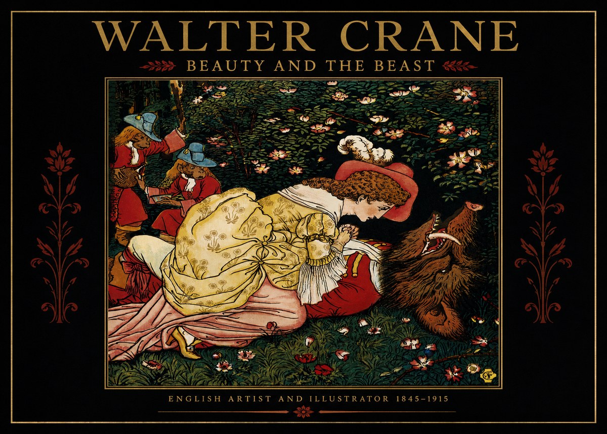 Walter Crane Beauty and the Beast No2 - Poster