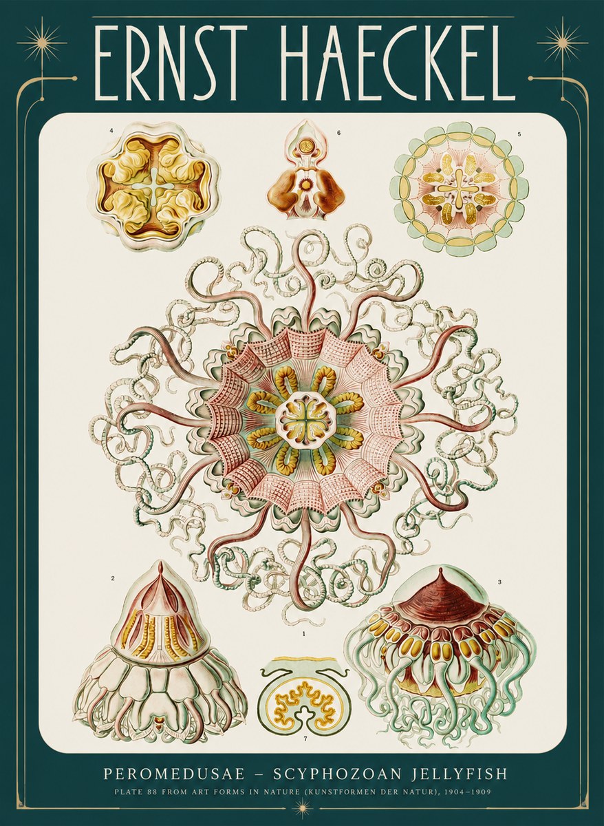 Ernst Haeckel Peromedusae – Discomedusae No4 - Poster
