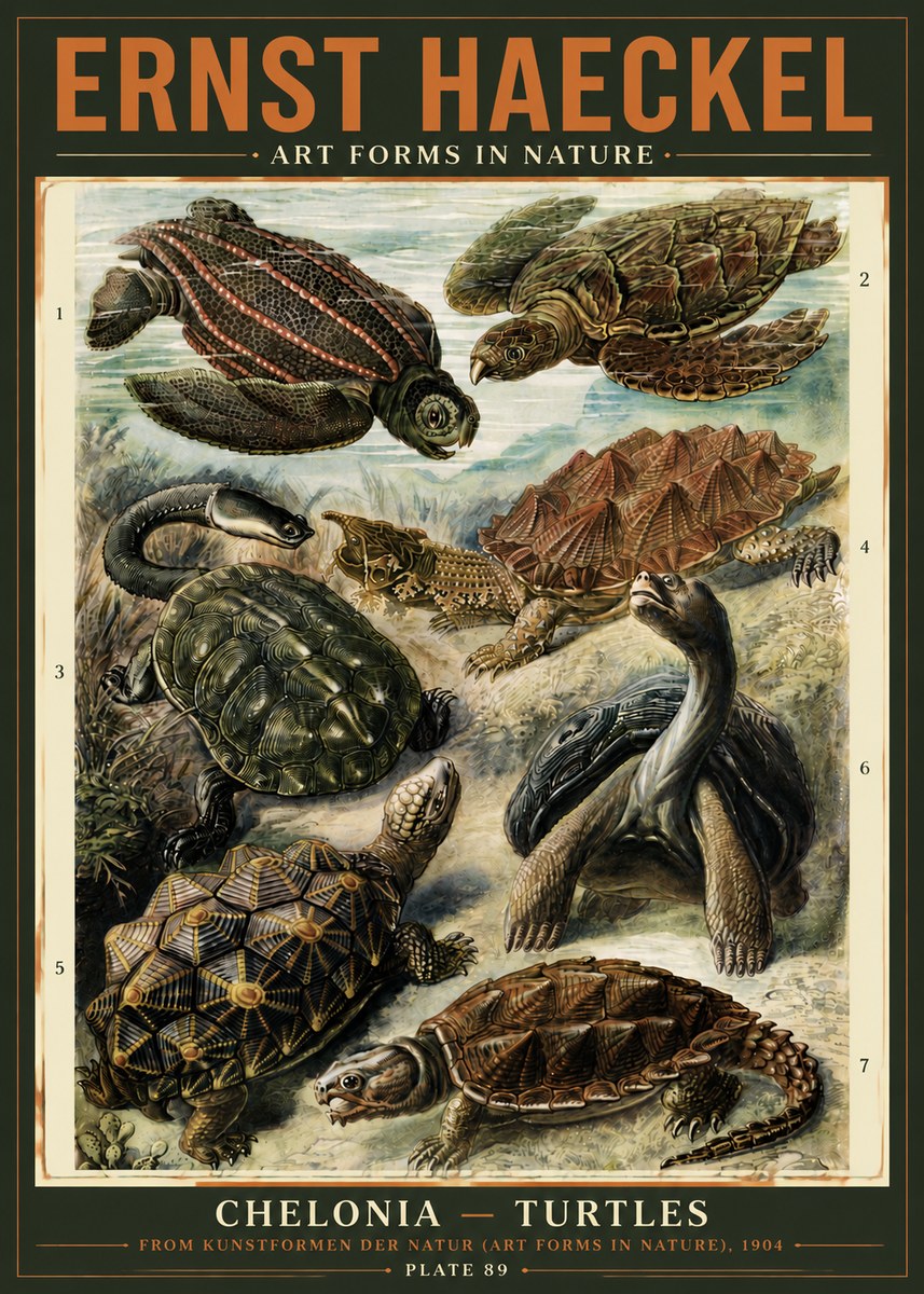 Ernst Haeckel Chelonia - Turtles No5 - Poster