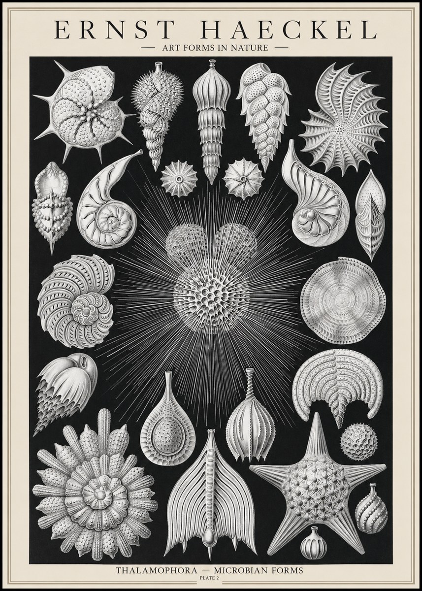 Ernst Haeckel Thalamophora - Microbian Forms - Plate 2 No1 - Poster
