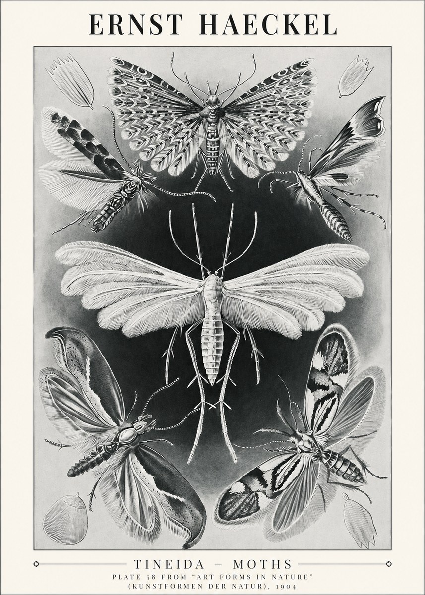 Ernst Haeckel Tineida - Moths No1 - Poster