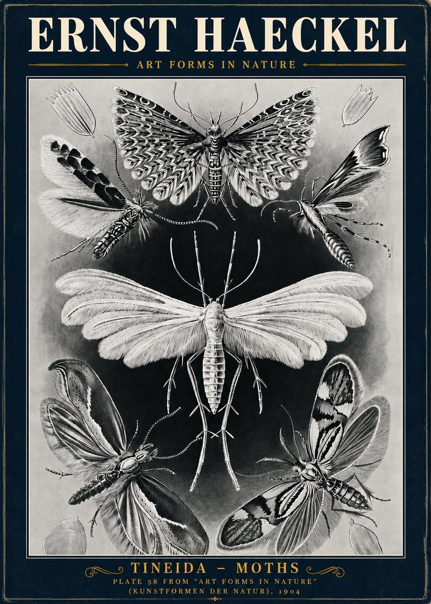 Ernst Haeckel Tineida - Moths No5 - Poster