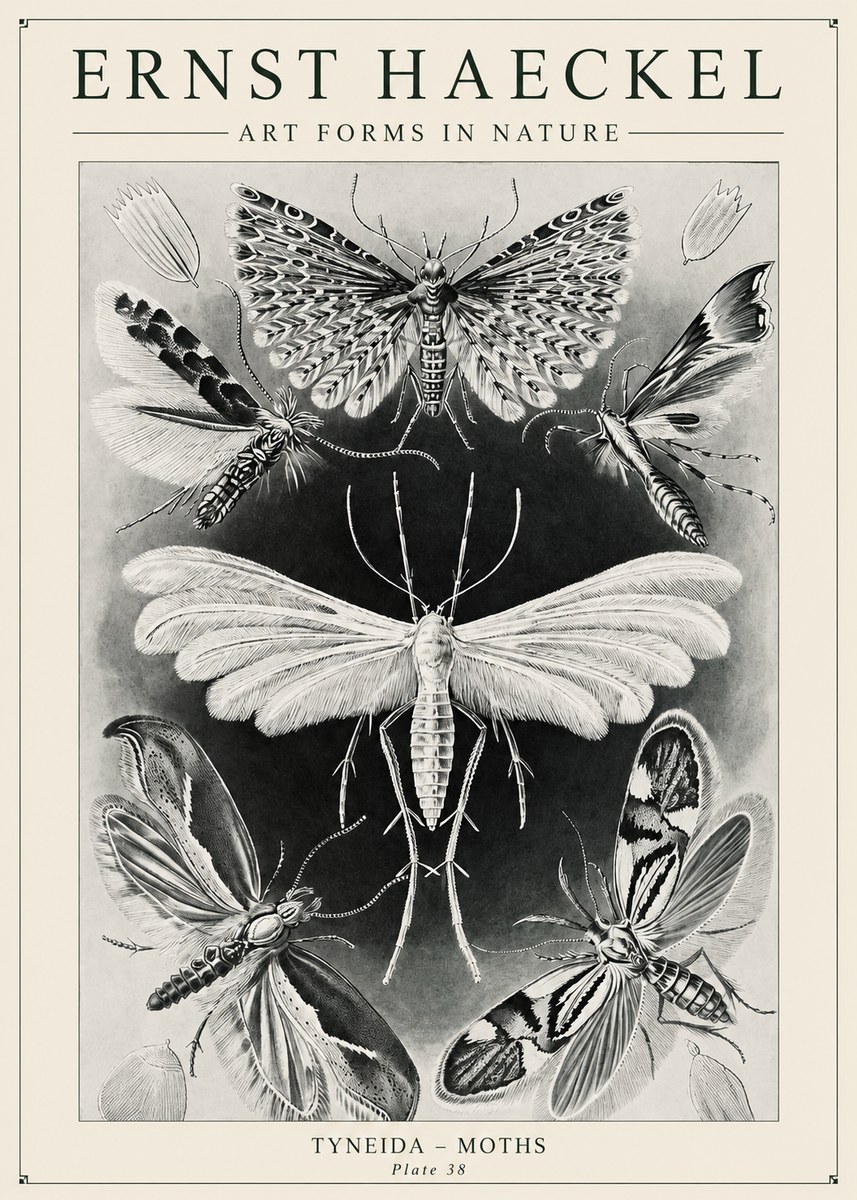Ernst Haeckel Tineida - Moths No6 - Poster