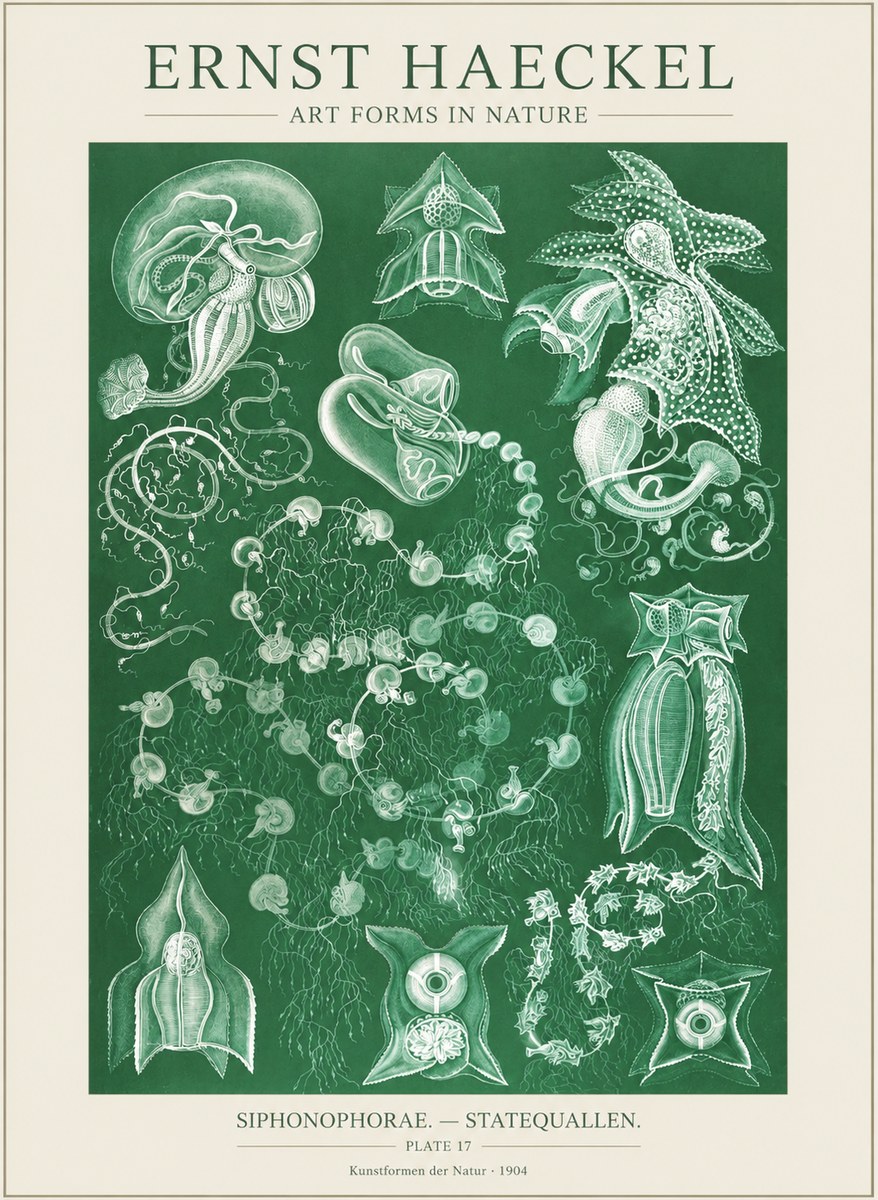 Ernst Haeckel Siphonophorae. — Statequallen. Plate 17 No3 - Poster