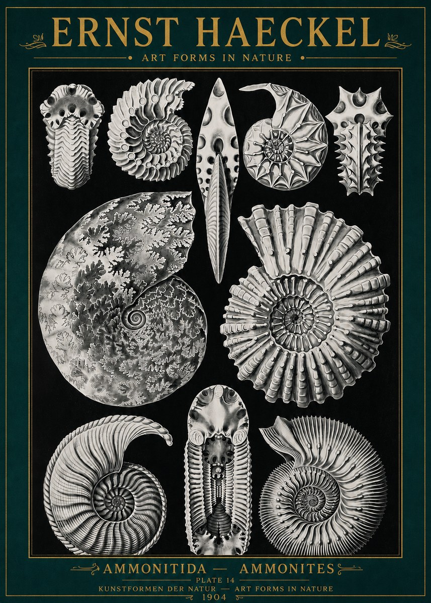 Ernst Haeckel Ammonitida - Ammonites No4 - Poster