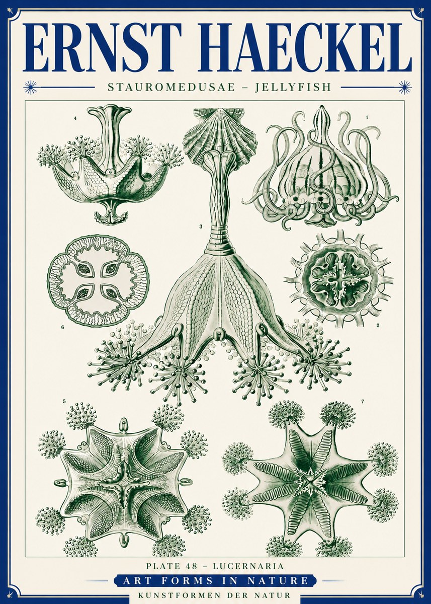 Ernst Haeckel Stauromedusae – Jellyfish No6 - Poster