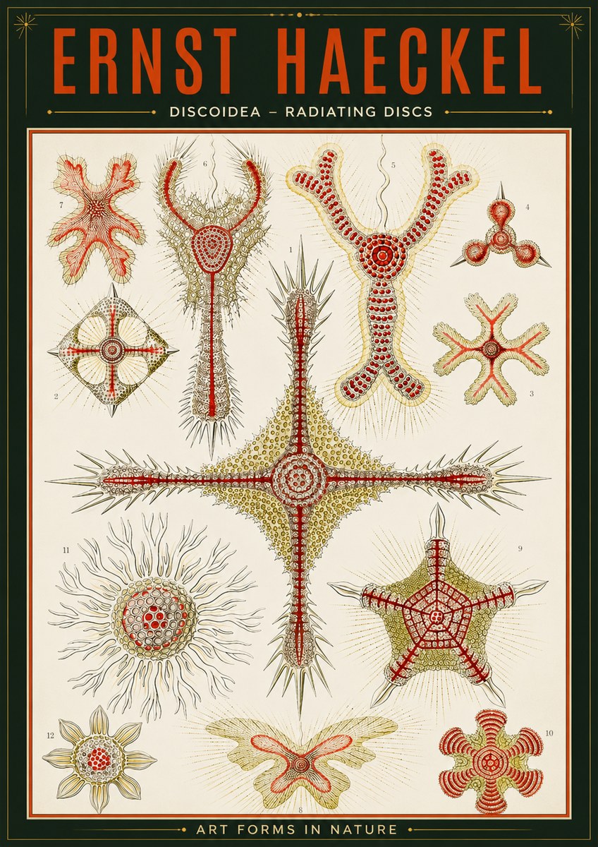 Ernst Haeckel Discoidea – Radiating Discs No2 - Poster