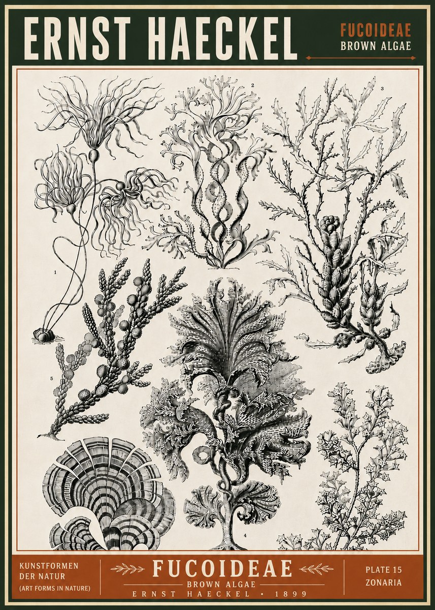Ernst Haeckel Fucoideae - Brown Algae No6 - Poster