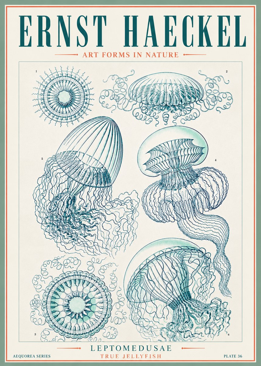 Ernst Haeckel Leptomedusae True Jellyfish No3 - Poster