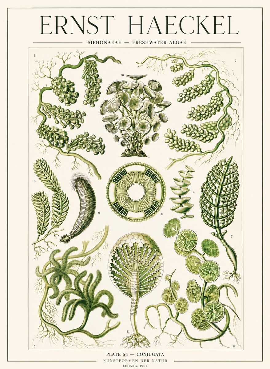 Ernst Haeckel Siphonaceae - Freshwater Algae No1 - Poster
