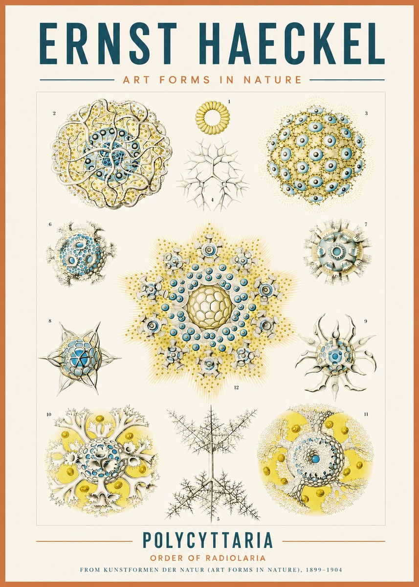 Ernst Haeckel Polycyttaria – Order of Radiolaria No3 - Poster