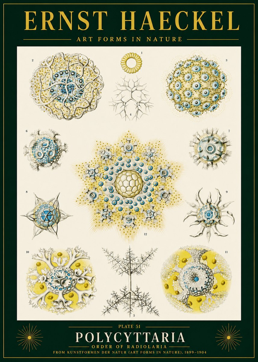 Ernst Haeckel Polycyttaria – Order of Radiolaria No4 - Poster