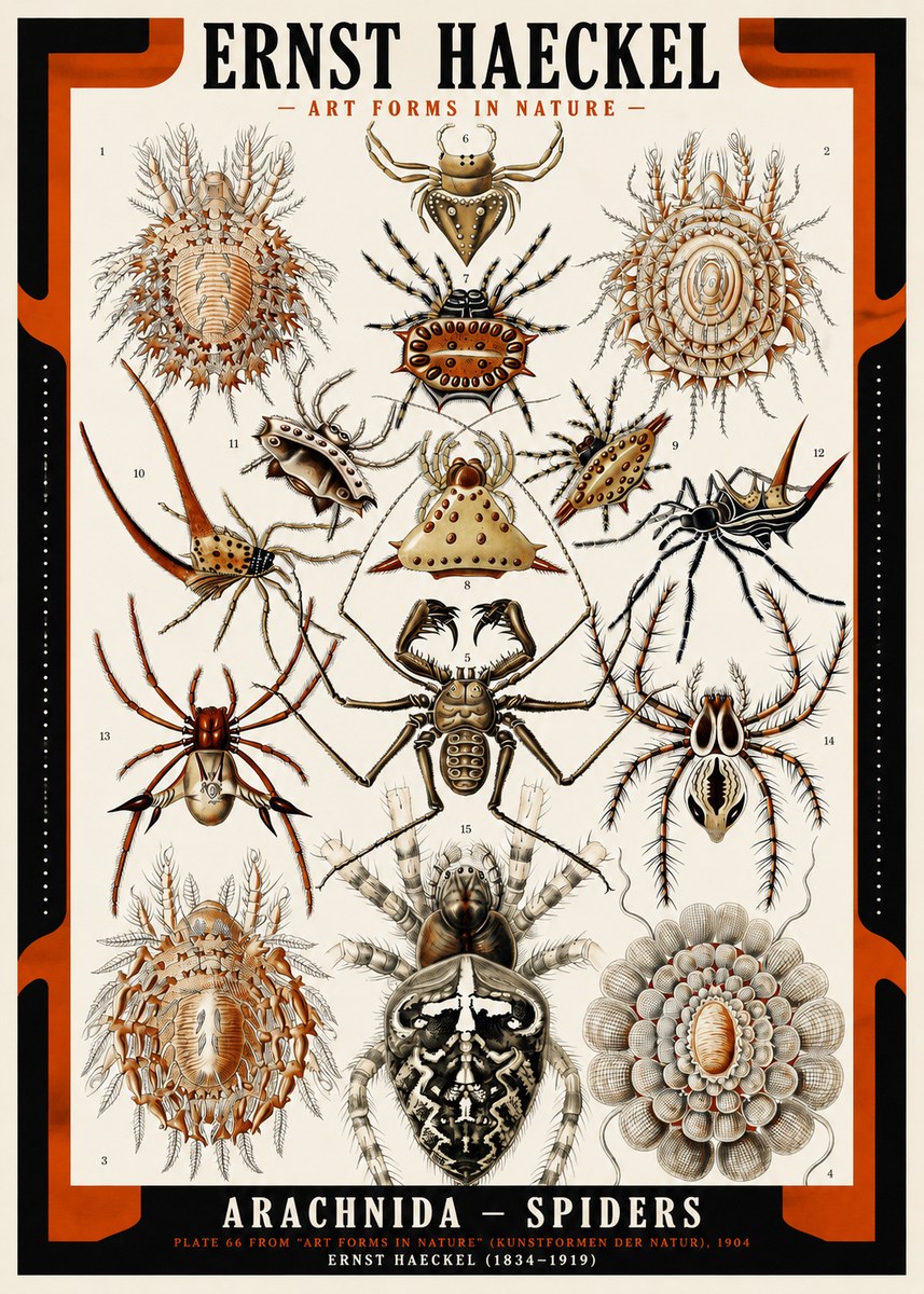 Ernst Haeckel Arachnida — Spiders No2 - Poster