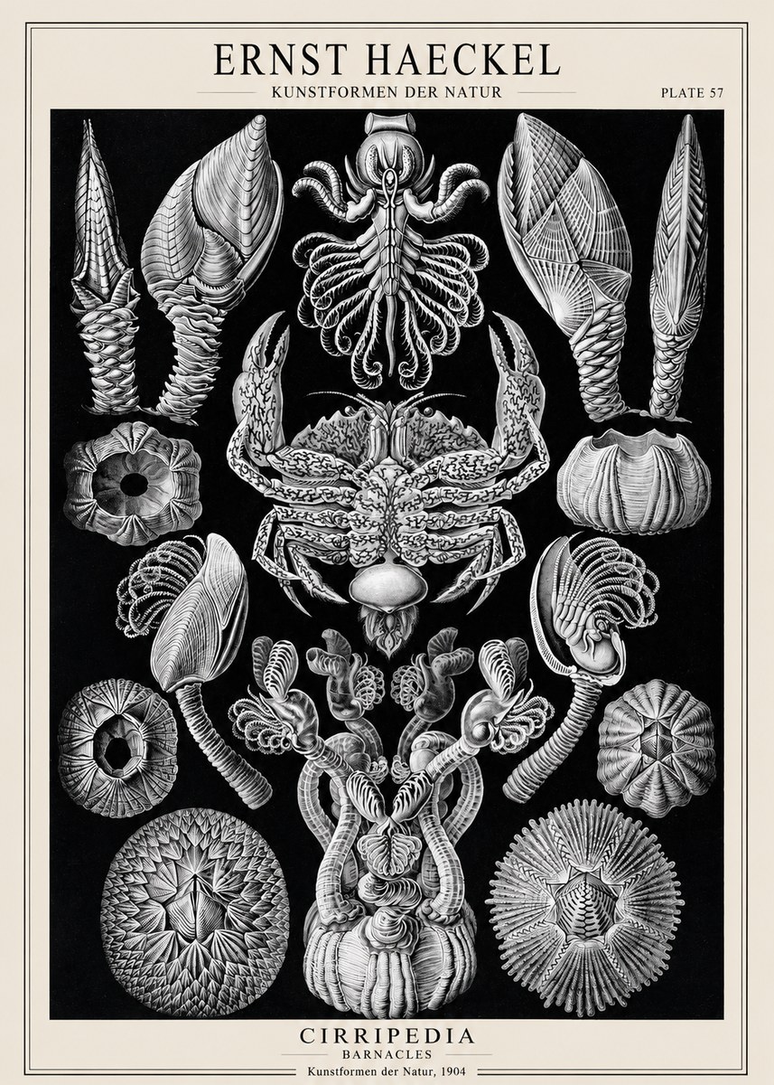 Ernst Haeckel Cirripedia Barnacles No1 - Poster
