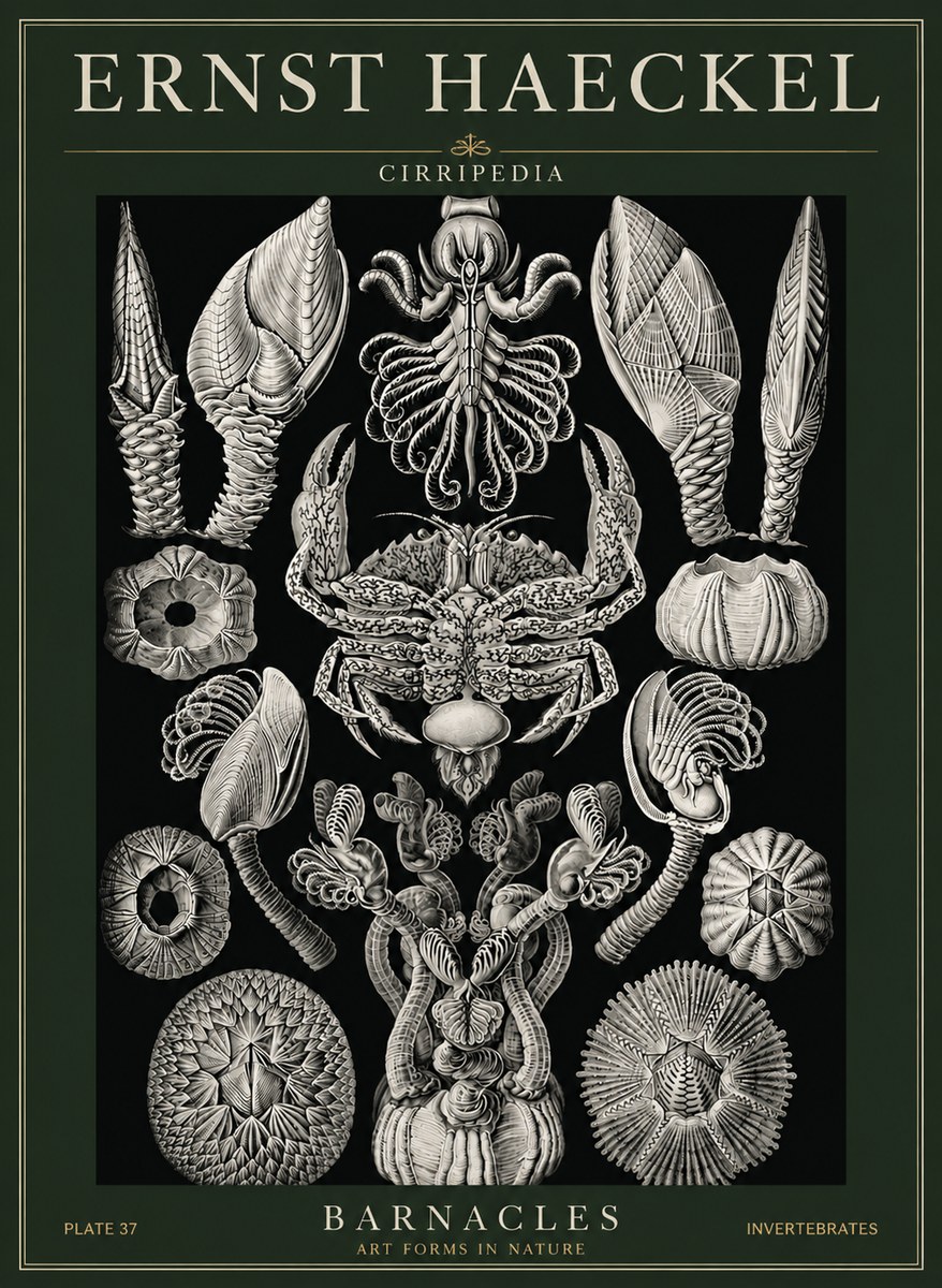 Ernst Haeckel Cirripedia Barnacles No6 - Poster