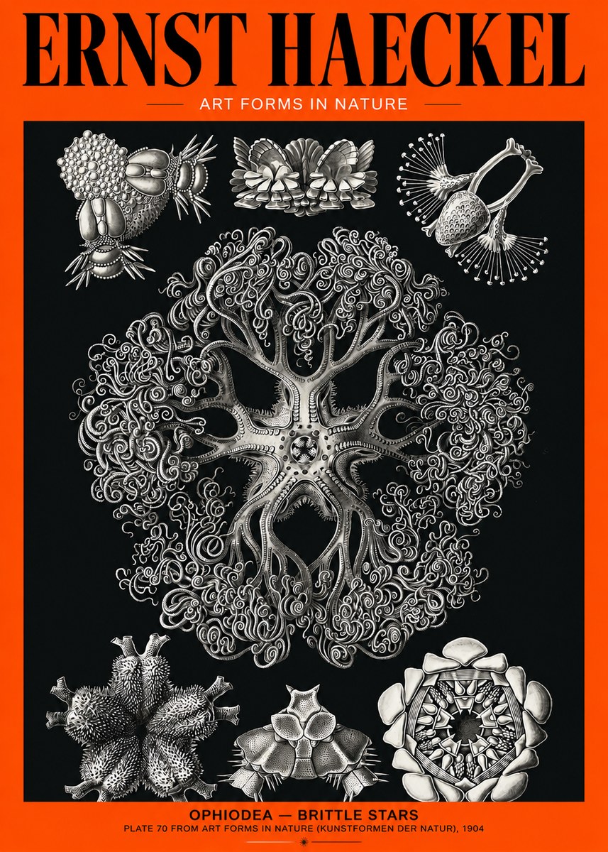 Ernst Haeckel Ophiodea - Brittle Stars II No2 - Poster