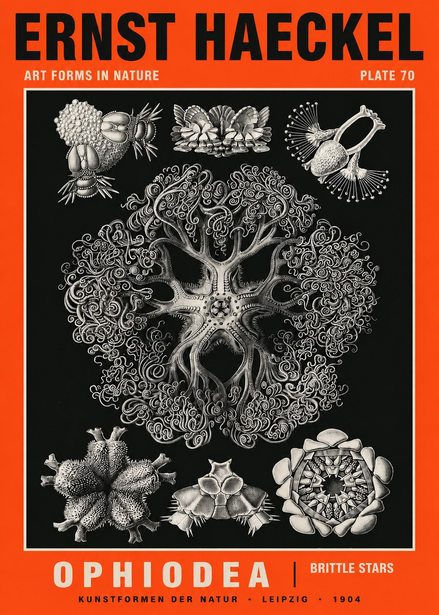 Ernst Haeckel Ophiodea - Brittle Stars II No5 - Poster