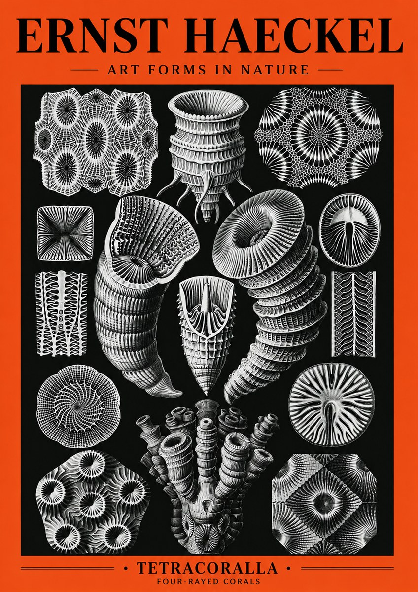 Ernst Haeckel Tetracoralla - Four-rayed Corals No5 - Poster
