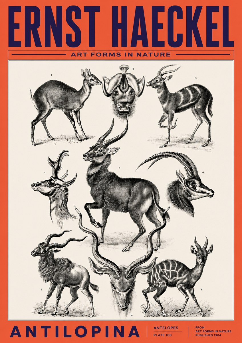 Ernst Haeckel Antelopes No6 - Poster