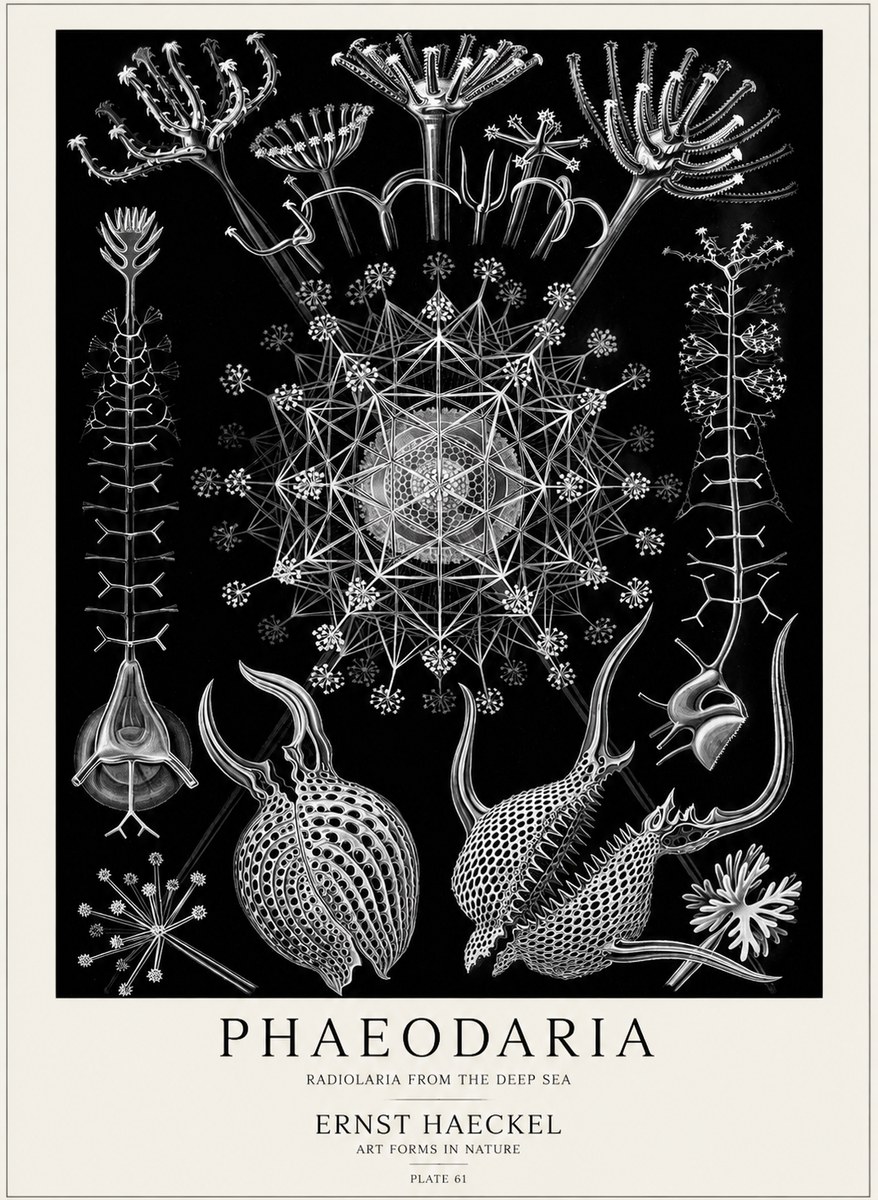 Ernst Haeckel Phaeodaria Radiolarians - Plate 61 No5 - Poster