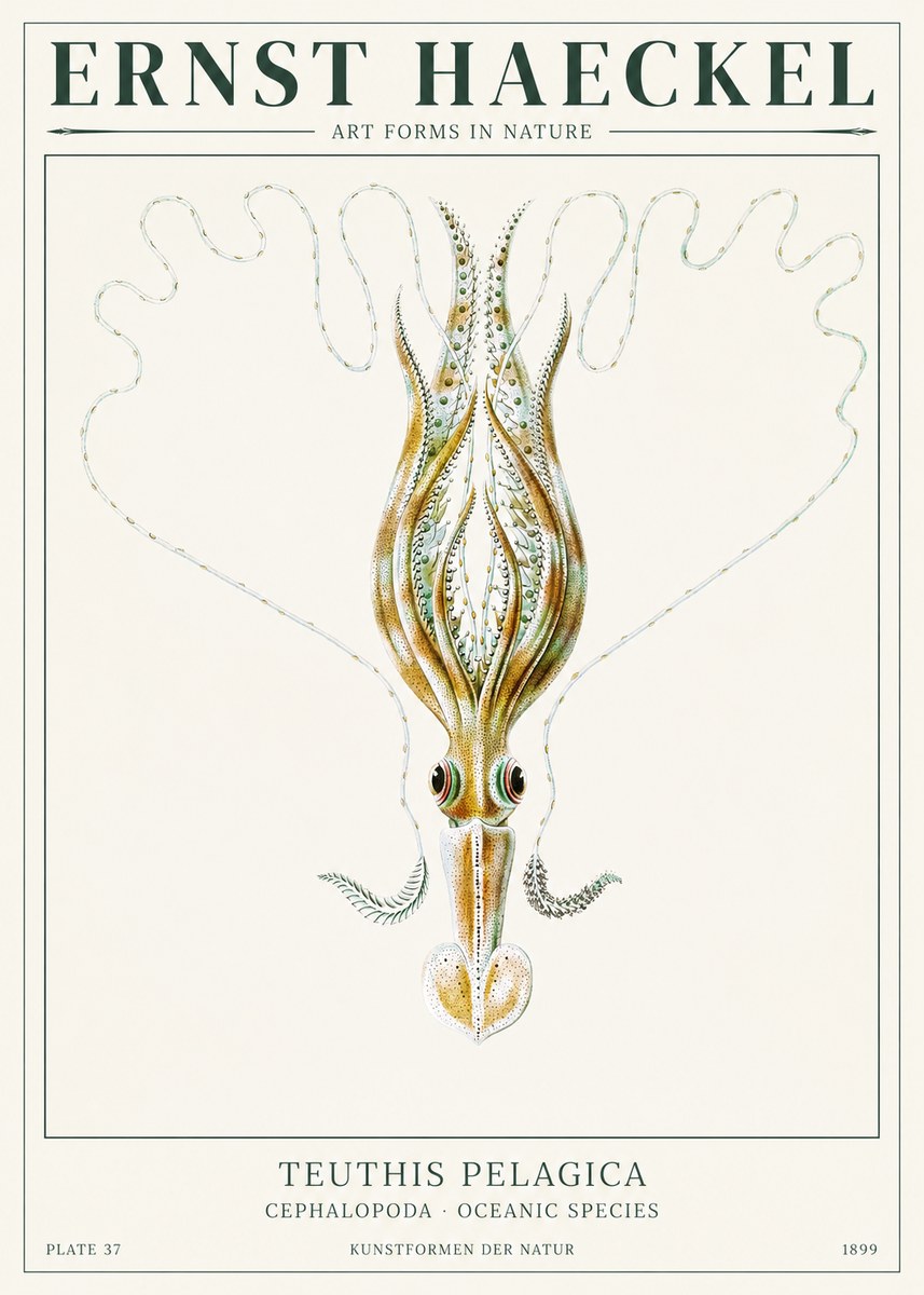 Ernst Haeckel Teuthis Pelagica No1 - Poster