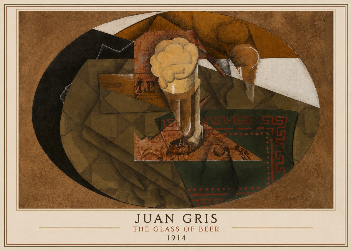 Juan Gris The Glass of Beer No4 - Poster