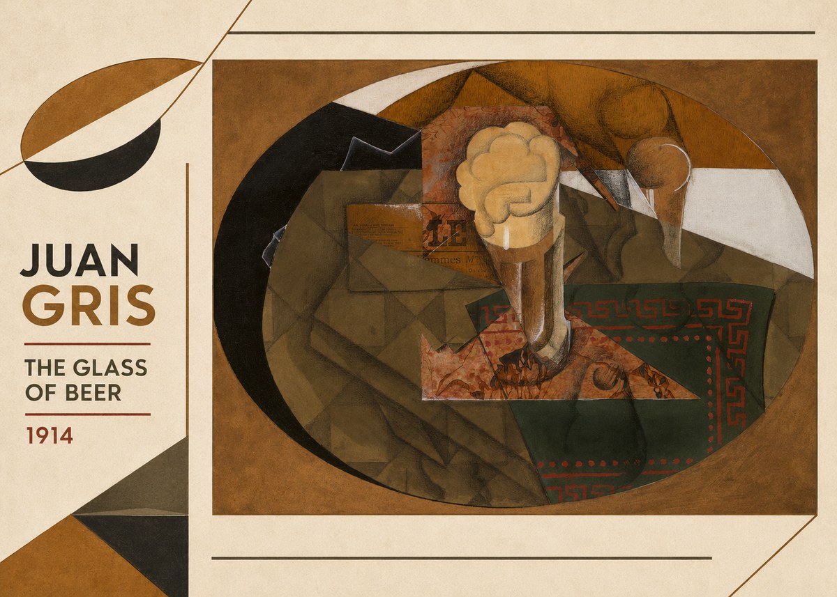 Juan Gris The Glass of Beer No6 - Poster