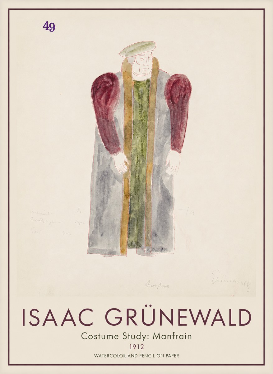 Isaac Grünewald Costume Study: Manfrain No1 - Poster