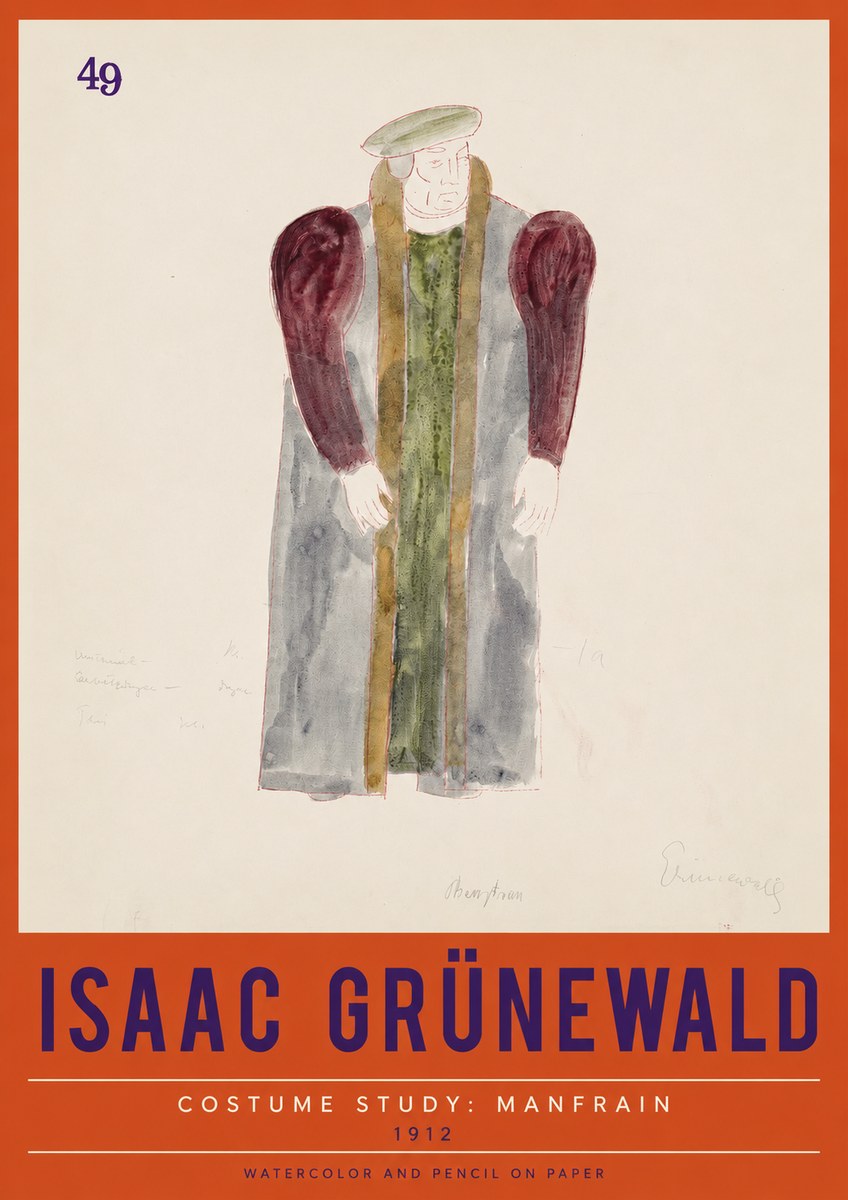 Isaac Grünewald Costume Study: Manfrain No2 - Poster
