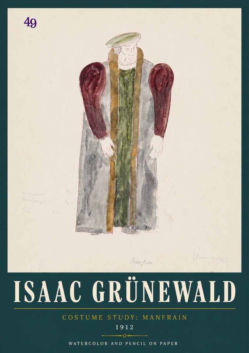 Isaac Grünewald Costume Study: Manfrain No4 - Poster