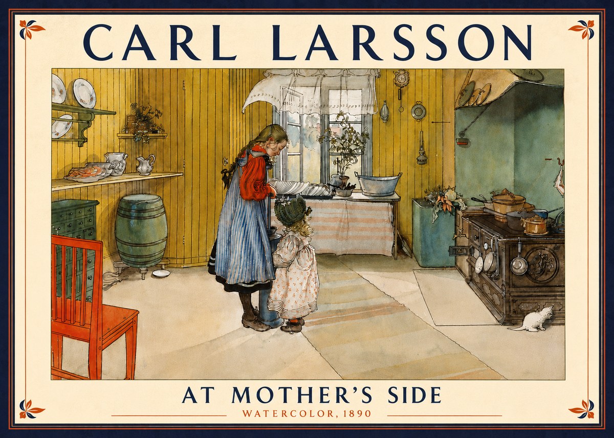 Carl Larsson At Mother's Side No5 - Poster