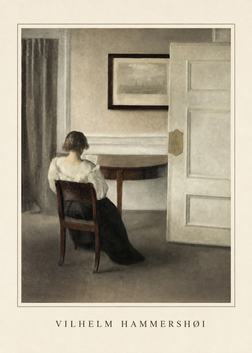 Vilhelm Hammershøi Interior with a Woman, Strandgade 30 No5 - Poster