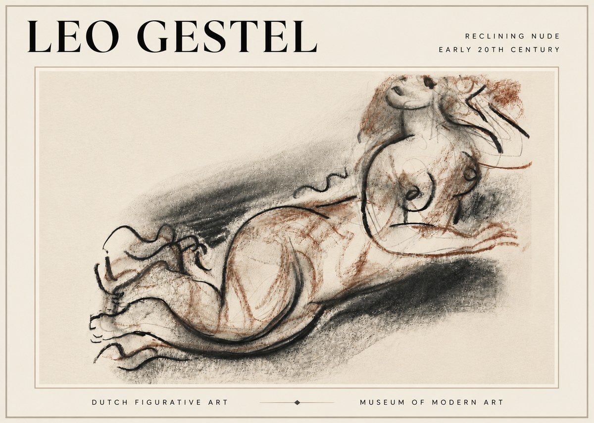 Leo Gestel Reclining Nude No6 - Poster