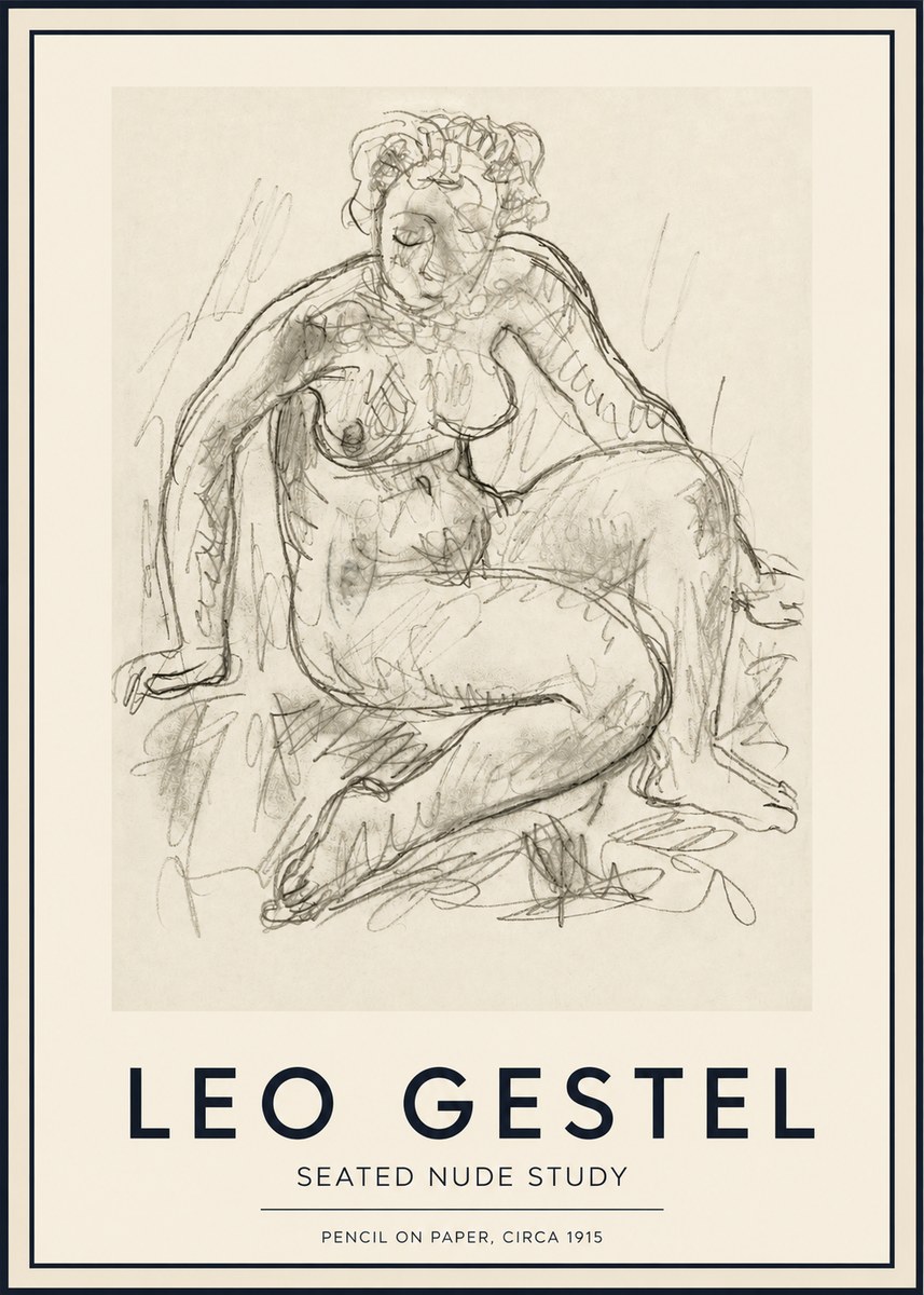 Leo Gestel Seated Nude Study No3 - Poster