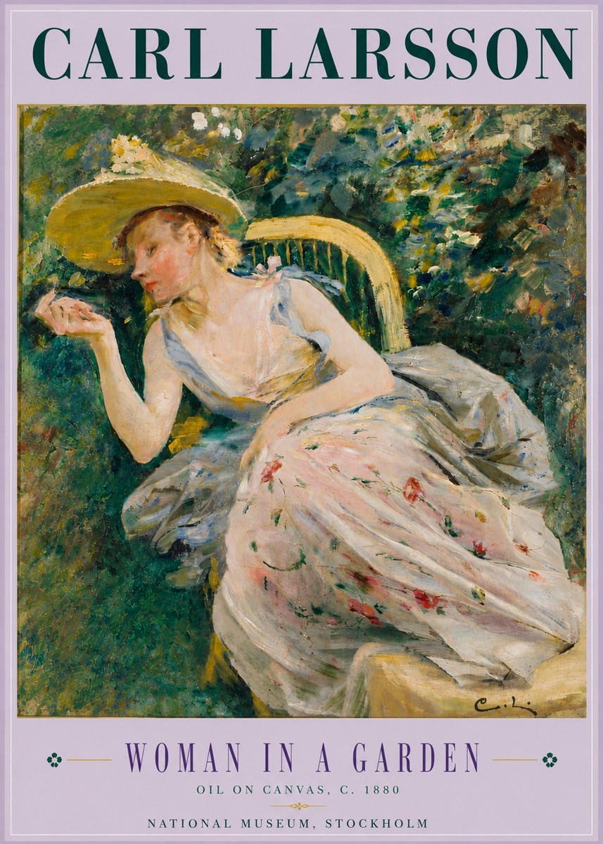Carl Larsson Woman in a Garden No6 - Poster