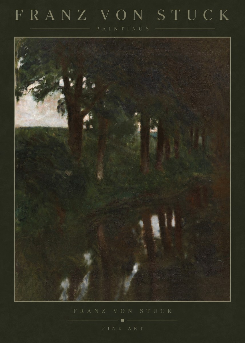 Franz von Stuck Woodland Reflections No5 - Poster