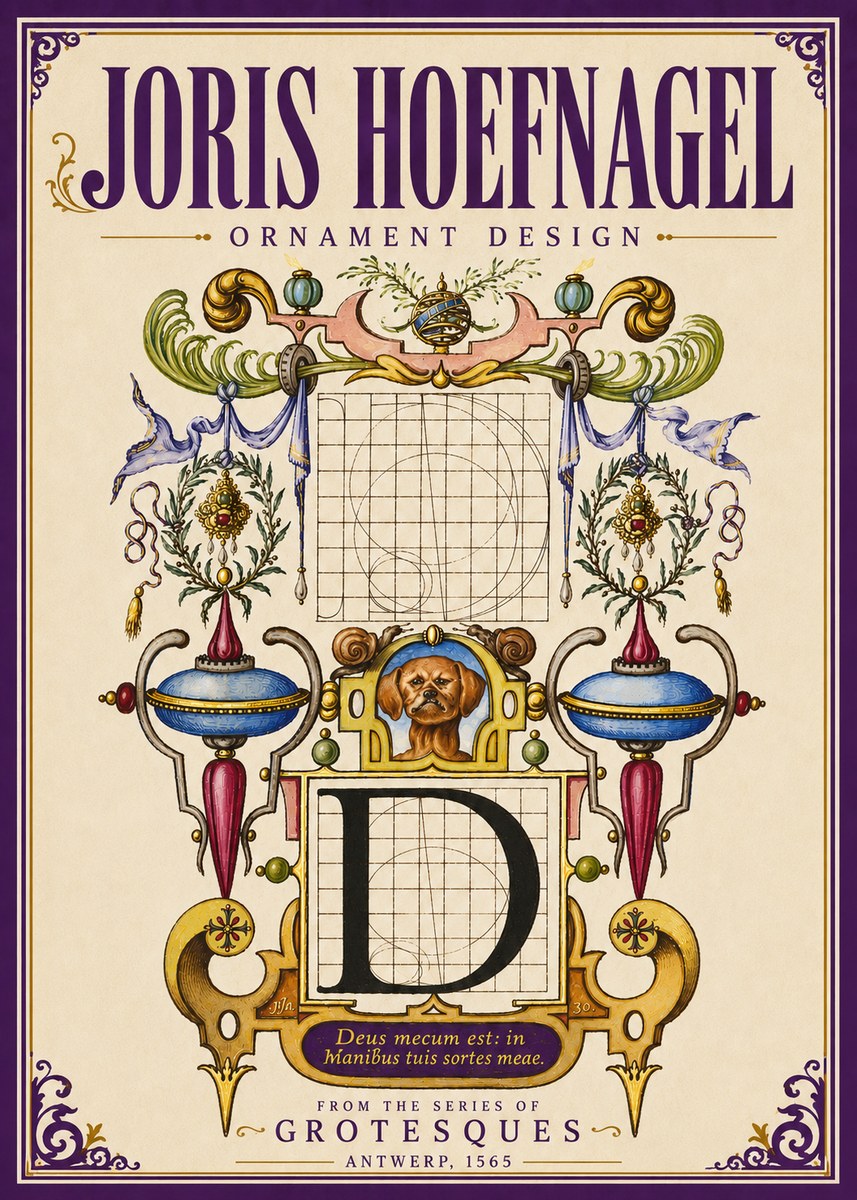 Joris Hoefnagel Illuminated Initial 'D' No5 - Poster