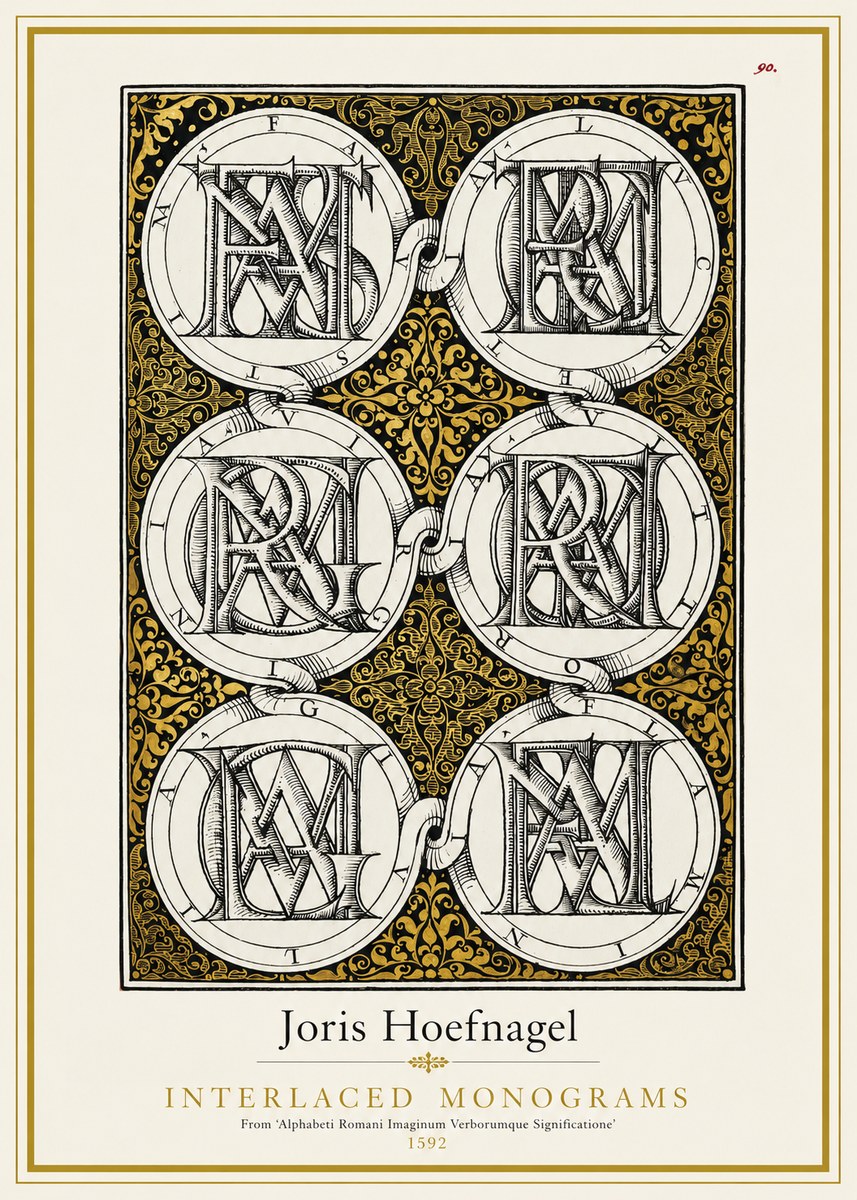 Joris Hoefnagel Interlaced Monograms No1 - Poster