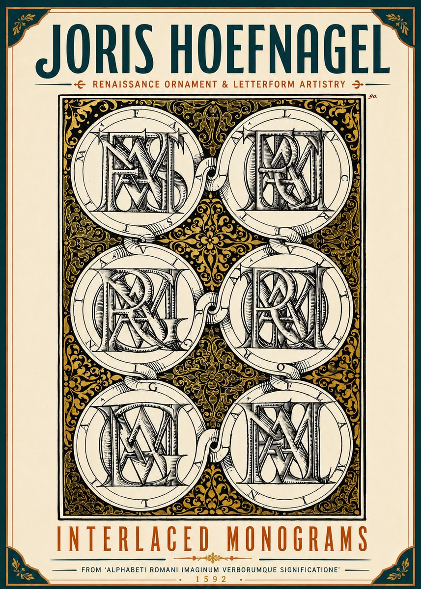 Joris Hoefnagel Interlaced Monograms No6 - Poster