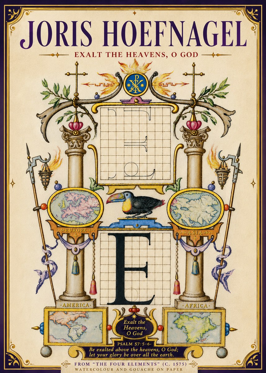 Joris Hoefnagel Exalt the Heavens, O God No5 - Poster