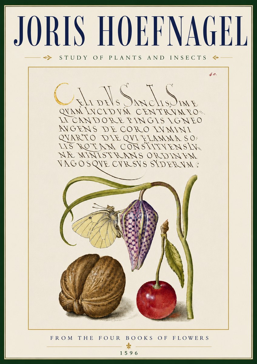 Joris Hoefnagel Study of Plants and Insects No5 - Poster