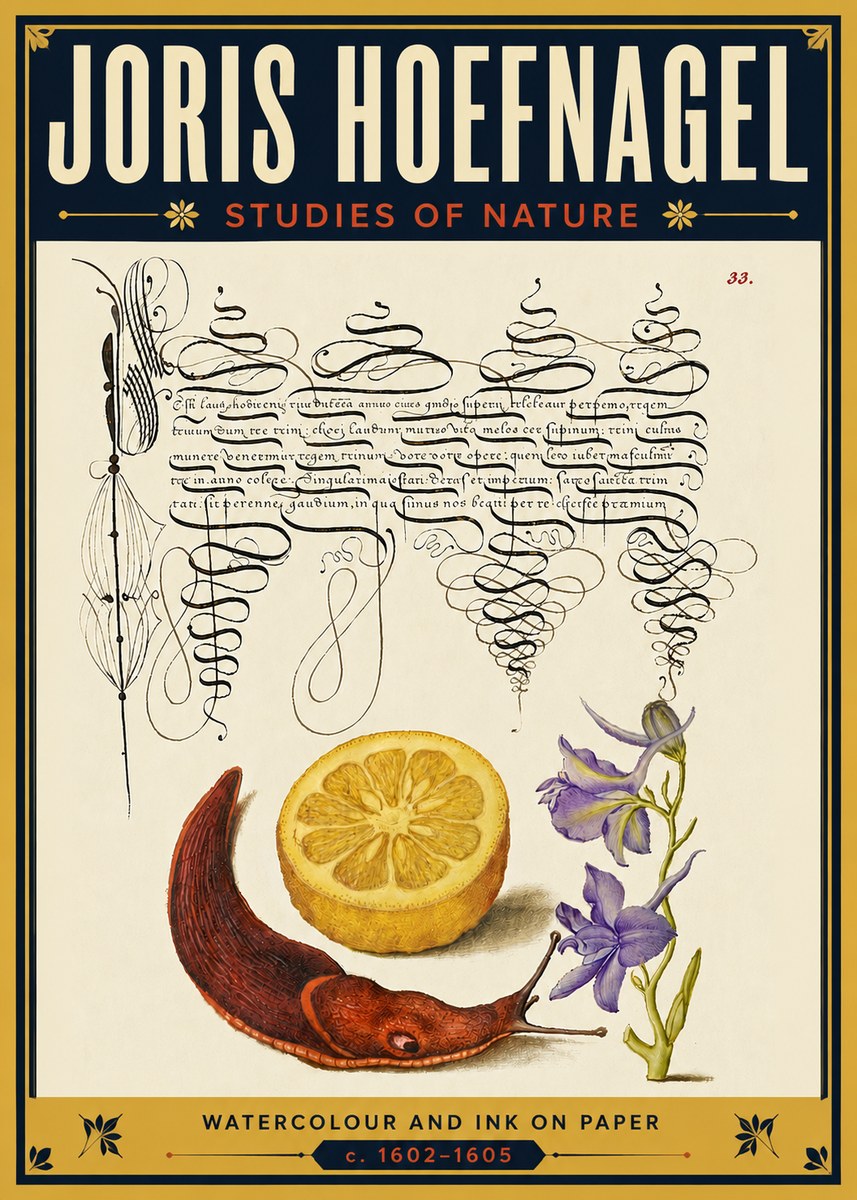 Joris Hoefnagel Studies of Nature No5 - Poster