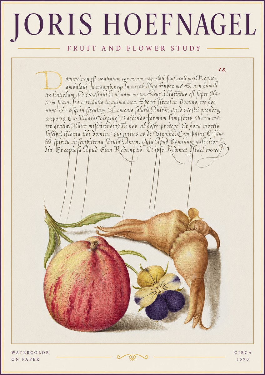 Joris Hoefnagel Fruit and Flower Study No2 - Poster