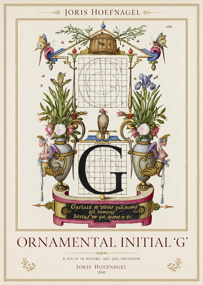 Joris Hoefnagel Ornamental Initial 'G' No1 - Poster