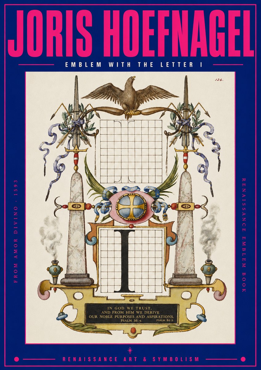 Joris Hoefnagel Ornamental Design with Dedicatory Inscription No3 - Poster