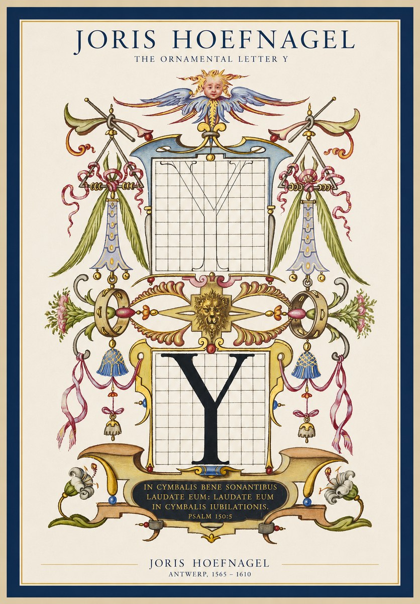 Joris Hoefnagel The Ornamental Letter Y No1 - Poster